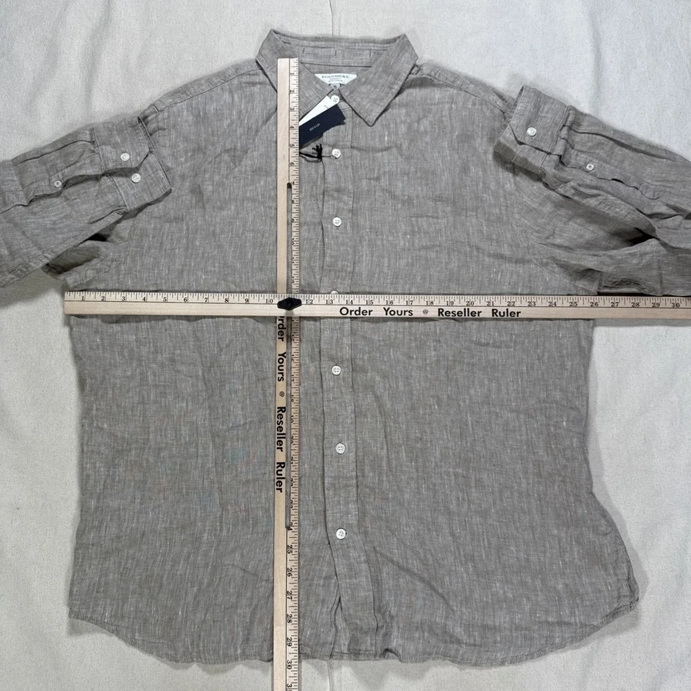 NWT Banana Republic Linen Men's Standard Poplin Button Up Shirt Size XL
